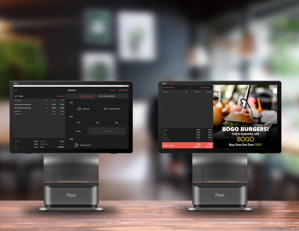 Best POS System for Restaurant Growth, Pays POS, restaurant point of sale, dual-screen POS, restaurant management system.
