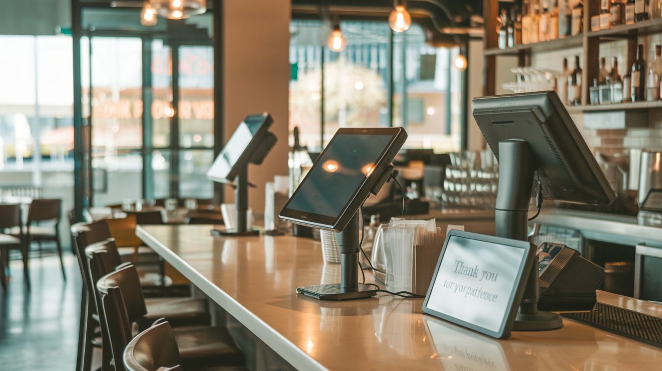 An infographic illustrating the benefits of all-in-one POS systems for restaurants, including speed and efficiency